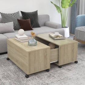 Sonoma oak plywood coffee table 75x75x38 cm by vidaXL, Coffee table - Ref: Foro24-806870, Price: 77,99 €, Discount: %