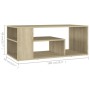 Couchtisch aus Sonoma-Eichensperrholz, 100 x 50 x 40 cm von vidaXL, Couchtisch - Ref: Foro24-806924, Preis: 54,66 €, Rabatt: %