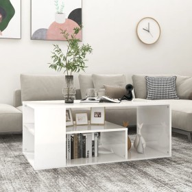 Mesa de centro madera contrachapada blanco brillo 100x50x40 cm de vidaXL, Mesas de centro - Ref: Foro24-806927, Precio: 62,99...