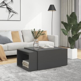 Stackable coffee table set 3 pieces gray plywood 60x60x38cm by vidaXL, Coffee table - Ref: Foro24-806896, Price: 58,00 €, Dis...