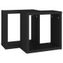 Estante cubo pared 2 uds negro 30x15x30 cm de vidaXL, Estantes y estanterías - Ref: Foro24-807001, Precio: 23,37 €, Descuento: %