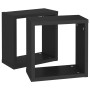 Estante cubo pared 2 uds negro 30x15x30 cm de vidaXL, Estantes y estanterías - Ref: Foro24-807001, Precio: 23,37 €, Descuento: %