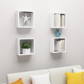 Estantes cubo de pared 4 unidades blanco 30x15x30 cm de vidaXL, Estantes y estanterías - Ref: Foro24-806999, Precio: 37,90 €,...