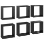 Cube wall shelves 6 units glossy black 30x15x30 cm by vidaXL, Shelves and shelves - Ref: Foro24-807021, Price: 43,50 €, Disco...