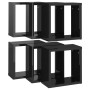 Cube wall shelves 6 units glossy black 30x15x30 cm by vidaXL, Shelves and shelves - Ref: Foro24-807021, Price: 43,50 €, Disco...