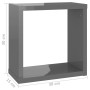 Cube wall shelves 2 units glossy gray 30x15x30 cm by vidaXL, Shelves and shelves - Ref: Foro24-807022, Price: 20,99 €, Discou...