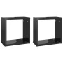 Cube wall shelves 2 units glossy black 30x15x30 cm by vidaXL, Shelves and shelves - Ref: Foro24-807019, Price: 17,99 €, Disco...