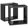 Cube wall shelves 2 units glossy black 30x15x30 cm by vidaXL, Shelves and shelves - Ref: Foro24-807019, Price: 17,99 €, Disco...