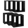 Estantes cubo de pared 6 unidades negro brillo 26x15x26 cm de vidaXL, Estantes y estanterías - Ref: Foro24-807048, Precio: 40...