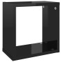 Estantes cubo de pared 6 unidades negro brillo 26x15x26 cm de vidaXL, Estantes y estanterías - Ref: Foro24-807048, Precio: 40...