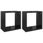 Cube wall shelves 2 units glossy black 26x15x26 cm by vidaXL, Shelves and shelves - Ref: Foro24-807046, Price: 20,13 €, Disco...