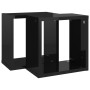 Estantes cubo de pared 2 unidades negro brillo 26x15x26 cm de vidaXL, Estantes y estanterías - Ref: Foro24-807046, Precio: 20...