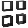 Cube wall shelves 4 units glossy black 22x15x22 cm by vidaXL, Shelves and shelves - Ref: Foro24-807074, Price: 29,14 €, Disco...