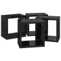 Cube wall shelves 4 units glossy black 22x15x22 cm by vidaXL, Shelves and shelves - Ref: Foro24-807074, Price: 29,14 €, Disco...