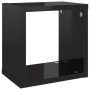 Cube wall shelves 4 units glossy black 22x15x22 cm by vidaXL, Shelves and shelves - Ref: Foro24-807074, Price: 29,14 €, Disco...