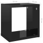 Estantes cubo de pared 4 unidades negro brillo 22x15x22 cm de vidaXL, Estantes y estanterías - Ref: Foro24-807074, Precio: 27...