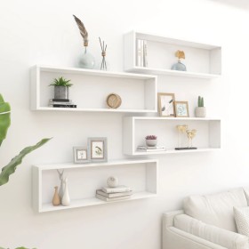 Cube wall shelf 4 pcs plywood 100x15x30 cm by vidaXL, Shelves and shelves - Ref: Foro24-807080, Price: 56,27 €, Discount: %