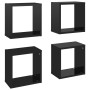 Cube wall shelves 4 units glossy black 26x15x26 cm by vidaXL, Shelves and shelves - Ref: Foro24-807047, Price: 29,21 €, Disco...