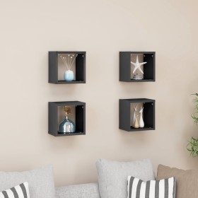 Cube wall shelves 4 units glossy gray 22x15x22 cm by vidaXL, Shelves and shelves - Ref: Foro24-807077, Price: 22,69 €, Discou...