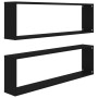 Cube wall shelves 2 pcs black plywood 100x15x30 cm by vidaXL, Shelves and shelves - Ref: Foro24-807082, Price: 40,89 €, Disco...