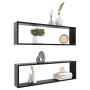 Cube wall shelves 2 pcs black plywood 100x15x30 cm by vidaXL, Shelves and shelves - Ref: Foro24-807082, Price: 40,89 €, Disco...