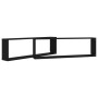 Cube wall shelves 2 pcs black plywood 100x15x30 cm by vidaXL, Shelves and shelves - Ref: Foro24-807082, Price: 40,89 €, Disco...