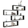 Cube wall shelves 4 pcs black plywood 100x15x30 cm by vidaXL, Shelves and shelves - Ref: Foro24-807083, Price: 58,46 €, Disco...