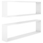 Cube wall shelf 2 units glossy white plywood 100x15x30cm by vidaXL, Shelves and shelves - Ref: Foro24-807097, Price: 44,48 €,...