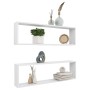 Cube wall shelf 2 units glossy white plywood 100x15x30cm by vidaXL, Shelves and shelves - Ref: Foro24-807097, Price: 44,48 €,...