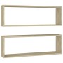 Cube wall shelves 2 pcs oak plywood 80x15x26.5 cm by vidaXL, Shelves and shelves - Ref: Foro24-807115, Price: 28,50 €, Discou...