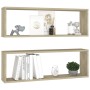 Cube wall shelves 2 pcs oak plywood 80x15x26.5 cm by vidaXL, Shelves and shelves - Ref: Foro24-807115, Price: 28,50 €, Discou...