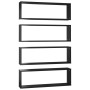 Cube wall shelf 4 units, black glossy plywood, 80x15x26.5cm by vidaXL, Shelves and shelves - Ref: Foro24-807128, Price: 47,01...