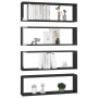 Cube wall shelf 4 units, black glossy plywood, 80x15x26.5cm by vidaXL, Shelves and shelves - Ref: Foro24-807128, Price: 47,01...