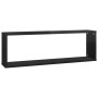 Cube wall shelf 4 units, black glossy plywood, 80x15x26.5cm by vidaXL, Shelves and shelves - Ref: Foro24-807128, Price: 47,01...