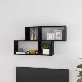 Black plywood wall shelf 100x18x53 cm by vidaXL, Shelves and shelves - Ref: Foro24-807161, Price: 28,50 €, Discount: %