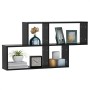 Black plywood wall shelf 100x18x53 cm by vidaXL, Shelves and shelves - Ref: Foro24-807161, Price: 28,50 €, Discount: %