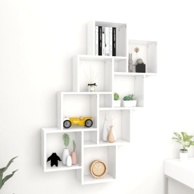 White plywood wall cube shelf 90x15x119 cm by vidaXL, Shelves and shelves - Ref: Foro24-807178, Price: 51,01 €, Discount: %