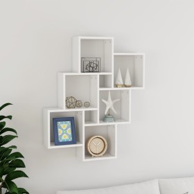 Bright white plywood wall cube shelf 78x15x93cm by vidaXL, Shelves and shelves - Ref: Foro24-807175, Price: 39,99 €, Discount: %