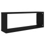 Estante cubo de pared 2 uds contrachapado negro 60x15x23 cm de vidaXL, Estantes y estanterías - Ref: Foro24-807136, Precio: 3...