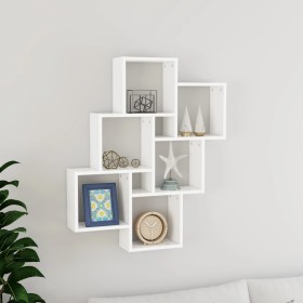 White plywood wall cube shelf 78x15x93cm by vidaXL, Shelves and shelves - Ref: Foro24-807169, Price: 42,60 €, Discount: %