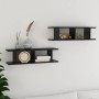 Wall shelves 2 units plywood black gloss 75x18x20 cm by vidaXL, Shelves and shelves - Ref: Foro24-807194, Price: 29,67 €, Dis...