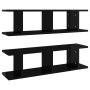 Wall shelves 2 units plywood black gloss 75x18x20 cm by vidaXL, Shelves and shelves - Ref: Foro24-807194, Price: 29,99 €, Dis...