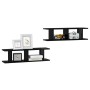 Wall shelves 2 units plywood black gloss 75x18x20 cm by vidaXL, Shelves and shelves - Ref: Foro24-807194, Price: 29,99 €, Dis...