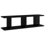 Wall shelves 2 units plywood black gloss 75x18x20 cm by vidaXL, Shelves and shelves - Ref: Foro24-807194, Price: 29,99 €, Dis...