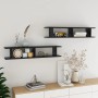 Wall shelf 2 units black gloss plywood 105x18x20 cm by vidaXL, Shelves and shelves - Ref: Foro24-807212, Price: 36,64 €, Disc...