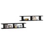 Wall shelf 2 units black gloss plywood 105x18x20 cm by vidaXL, Shelves and shelves - Ref: Foro24-807212, Price: 36,64 €, Disc...