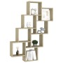 Sonoma oak plywood wall cube shelf 90x15x119 cm by vidaXL, Shelves and shelves - Ref: Foro24-807181, Price: 45,27 €, Discount: %