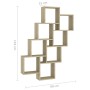 Sonoma oak plywood wall cube shelf 90x15x119 cm by vidaXL, Shelves and shelves - Ref: Foro24-807181, Price: 45,27 €, Discount: %