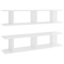 Wall shelves 2 pcs glossy white plywood 90x18x20 cm by vidaXL, Shelves and shelves - Ref: Foro24-807202, Price: 34,99 €, Disc...