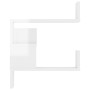 Glossy white engineered wood wall corner shelf by vidaXL, Shelves and shelves - Ref: Foro24-807235, Price: 29,50 €, Discount: %